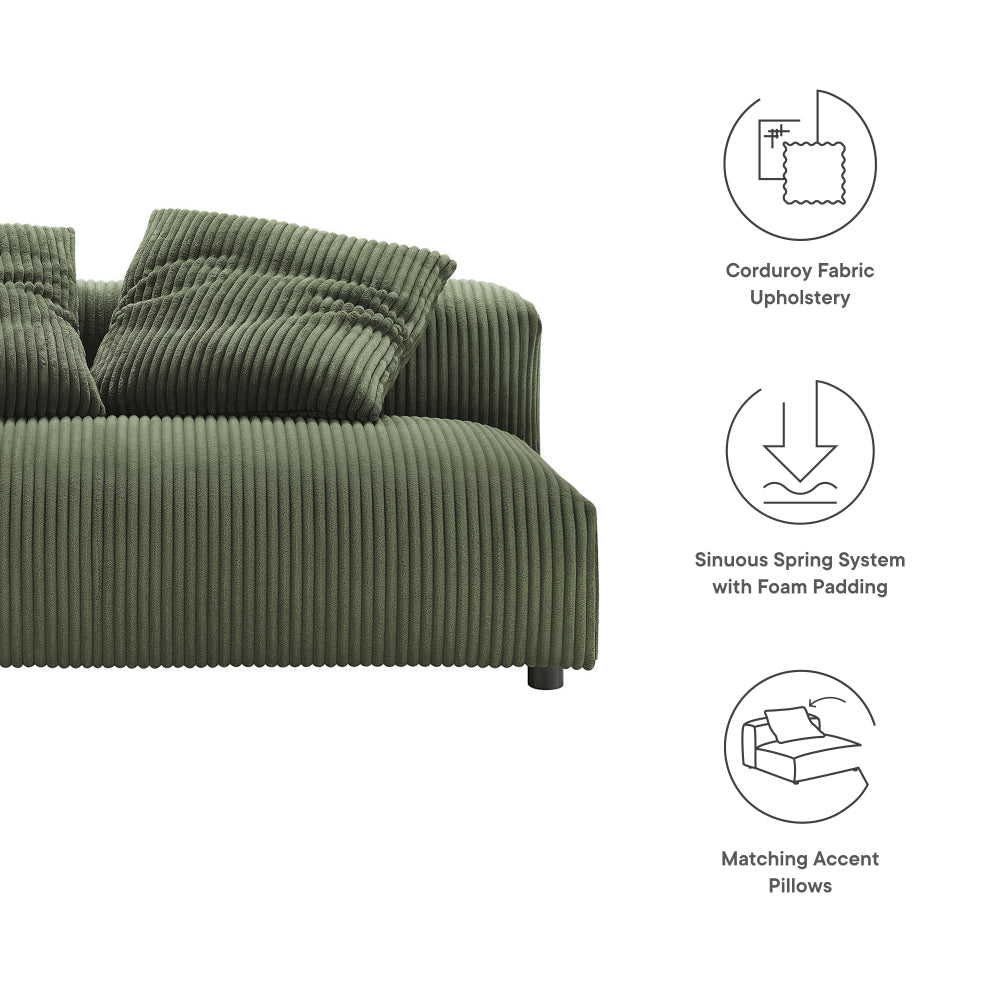 Modway Solace Love Seats Oversized Fern