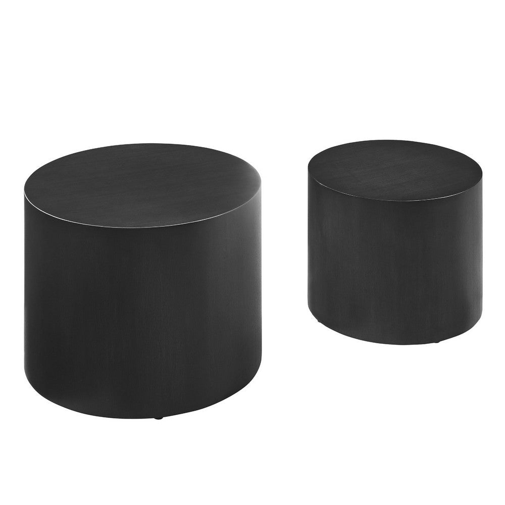 Modway Amani Round Nesting Coffee Tables Set of 2 Black MDY-EEI-6893-BLK