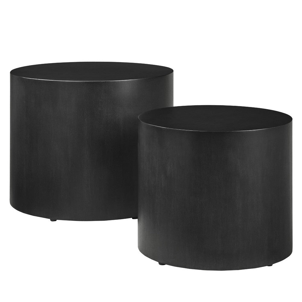 Modway Amani Round Nesting Coffee Tables Set of 2 Black MDY-EEI-6893-BLK