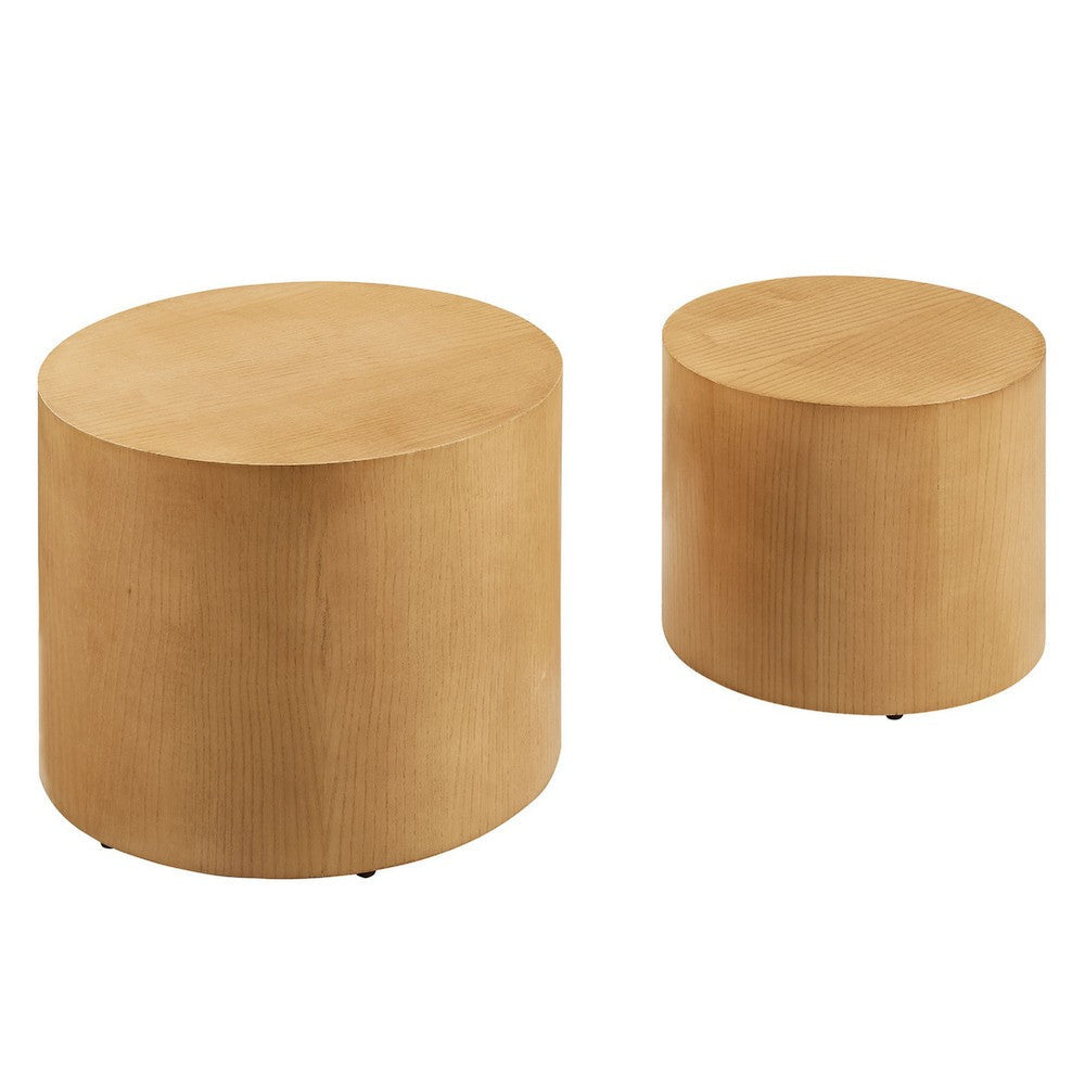 Modway Amani Round Nesting Coffee Tables Set of 2 Black MDY-EEI-6893-BLK