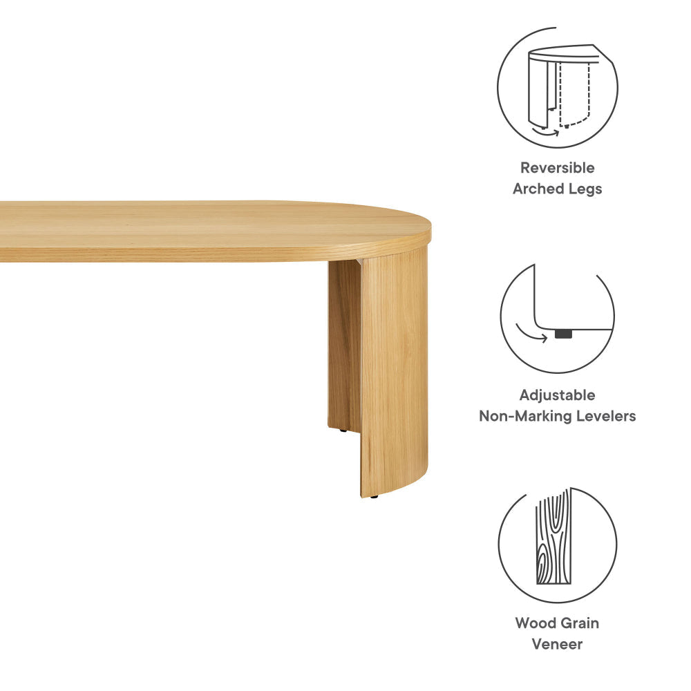 Aspect Oval Wood Coffee Table by Modway MDY-EEI-6911-OAK