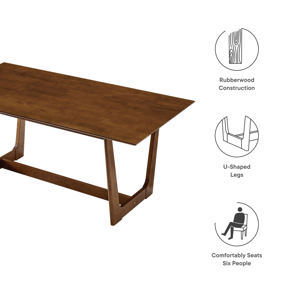 Modway Solara Dining Table in Walnut