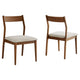 Modway Solara Dining Side Chairs Set of 2 in Walnut Heathered Weave Beige
