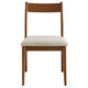 Modway Solara Dining Side Chairs Set of 2 in Walnut Heathered Weave Beige