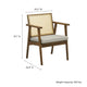 Modway Thera Set of 2 Vegan Leather and Rattan Accent Chairs in Weathered Oak Stone