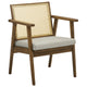 Modway Thera Set of 2 Vegan Leather and Rattan Accent Chairs in Weathered Oak Stone