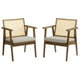 Thera Vegan Leather and Cane Accent Armchairs Set of 2 by Modway