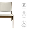 Modway Rylina Faux Leather Accent Chair Set of 2 in Weathered Oak Stone