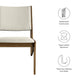 Modway Rylina Faux Leather Accent Chair Set of 2 in Weathered Oak Stone
