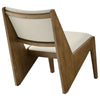 Modway Rylina Faux Leather Accent Chair Set of 2 in Weathered Oak Stone