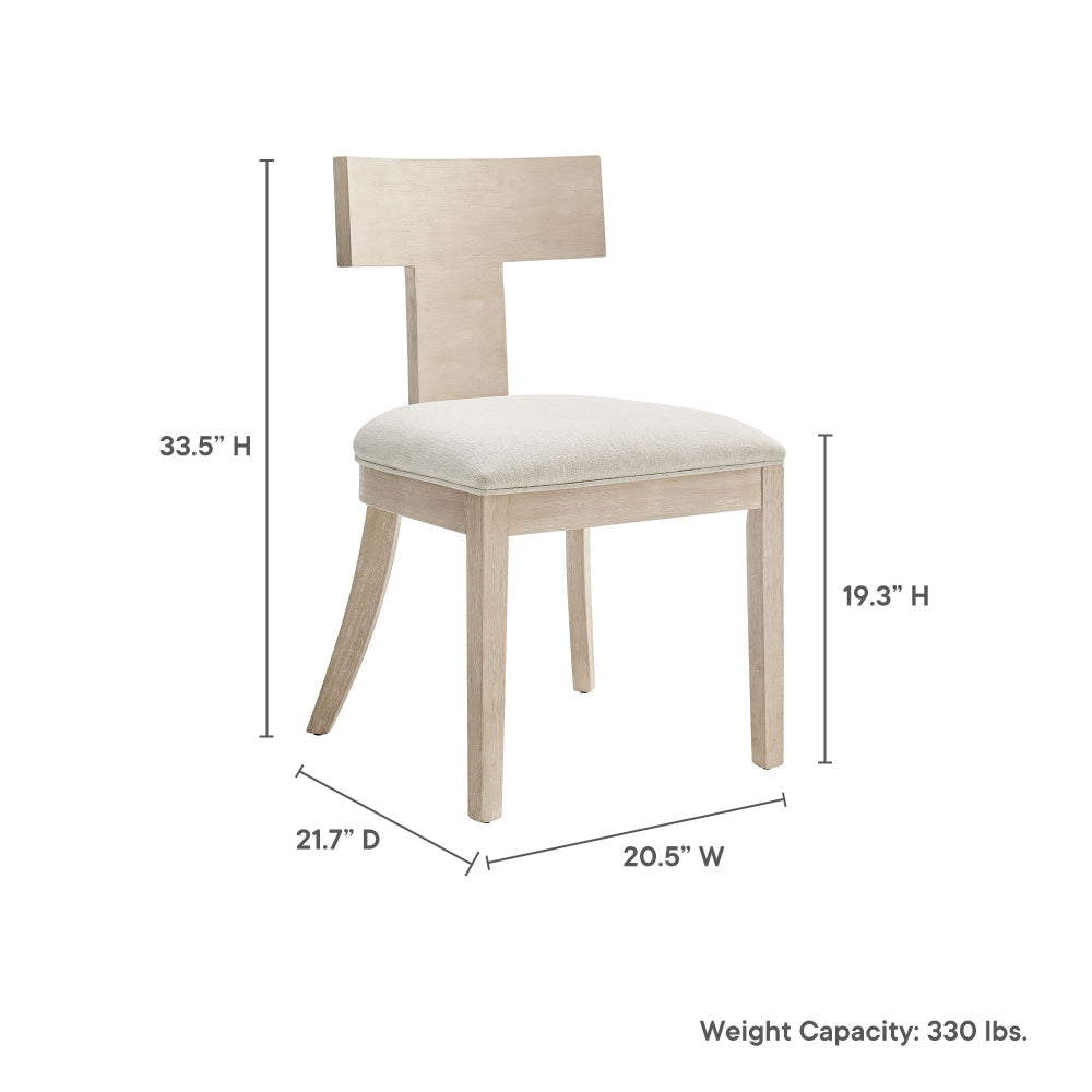 Modway Peregrine Upholstered Dining Chairs in Natural Heathered Weave Ivory