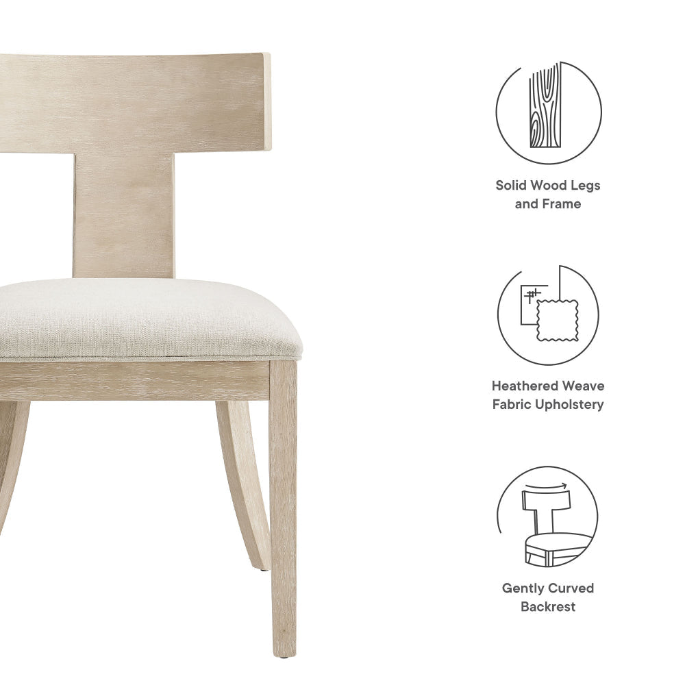 Modway Peregrine Upholstered Dining Chairs in Natural Heathered Weave Ivory
