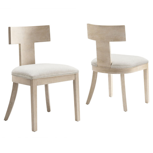 Modway Peregrine Upholstered Dining Chairs in Natural Heathered Weave Ivory