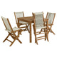 Modway Vienna Outdoor Patio Teak Wood 5-Piece Dining Set in Natural Natural