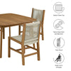 Modway Vienna Outdoor Patio Teak Wood 5-Piece Dining Set in Natural Natural – Weather-Resistant Dining Table with Rounded Corners