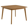 Modway Vienna Outdoor Patio Teak Wood 5-Piece Dining Set in Natural Natural – Weather-Resistant Dining Table with Rounded Corners