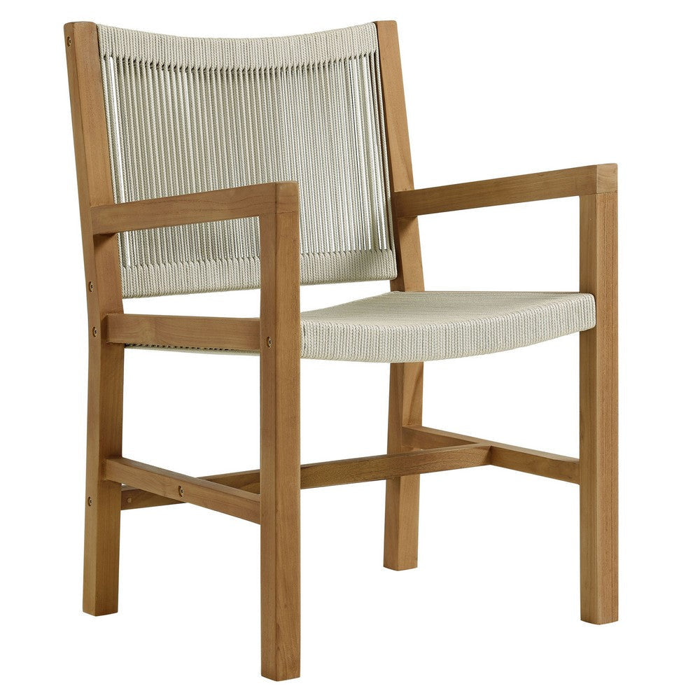 Modway Vienna Outdoor Patio Teak Wood 3-Piece Furniture Set in Natural Natural