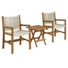 Modway Vienna Outdoor Patio Teak Wood 3-Piece Furniture Set in Natural Natural