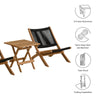 Vienna 3-Piece Outdoor Patio Teak and Rope Folding Lounge Chairs and Side Table by Modway MDY-EEI-6937-NAT-BLK