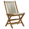 Modway Vienna Outdoor Patio Teak Wood 2-Piece Folding Chair and Ottoman Set in Natural Natural