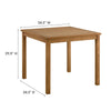 Modway Vienna Outdoor Patio Teak Wood 3-Piece Dining Set in Natural Natural – Weather-Resistant Square Dining Table with Woven Rope Armless