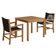 Vienna 3-Piece Outdoor Patio Teak and Rope Dining Set with Armchairs by Modway