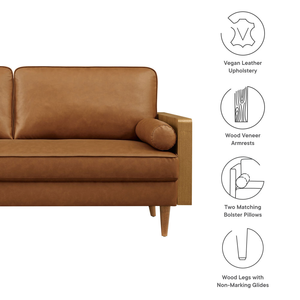 Modway Kellan Sofa in Walnut Tan