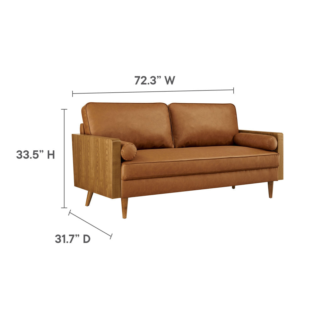 Modway Kellan Sofa in Walnut Tan