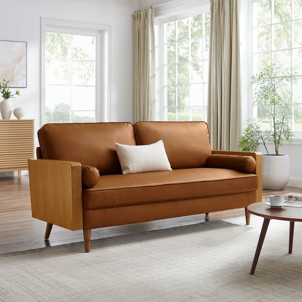 Modway Kellan Sofa in Walnut Tan