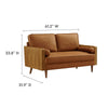 Modway Kellan Loveseat in Walnut Tan