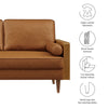 Modway Kellan Loveseat in Walnut Tan