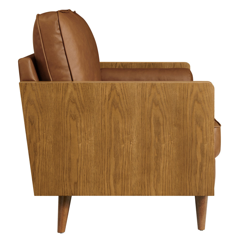 Modway Kellan Loveseat in Walnut Tan