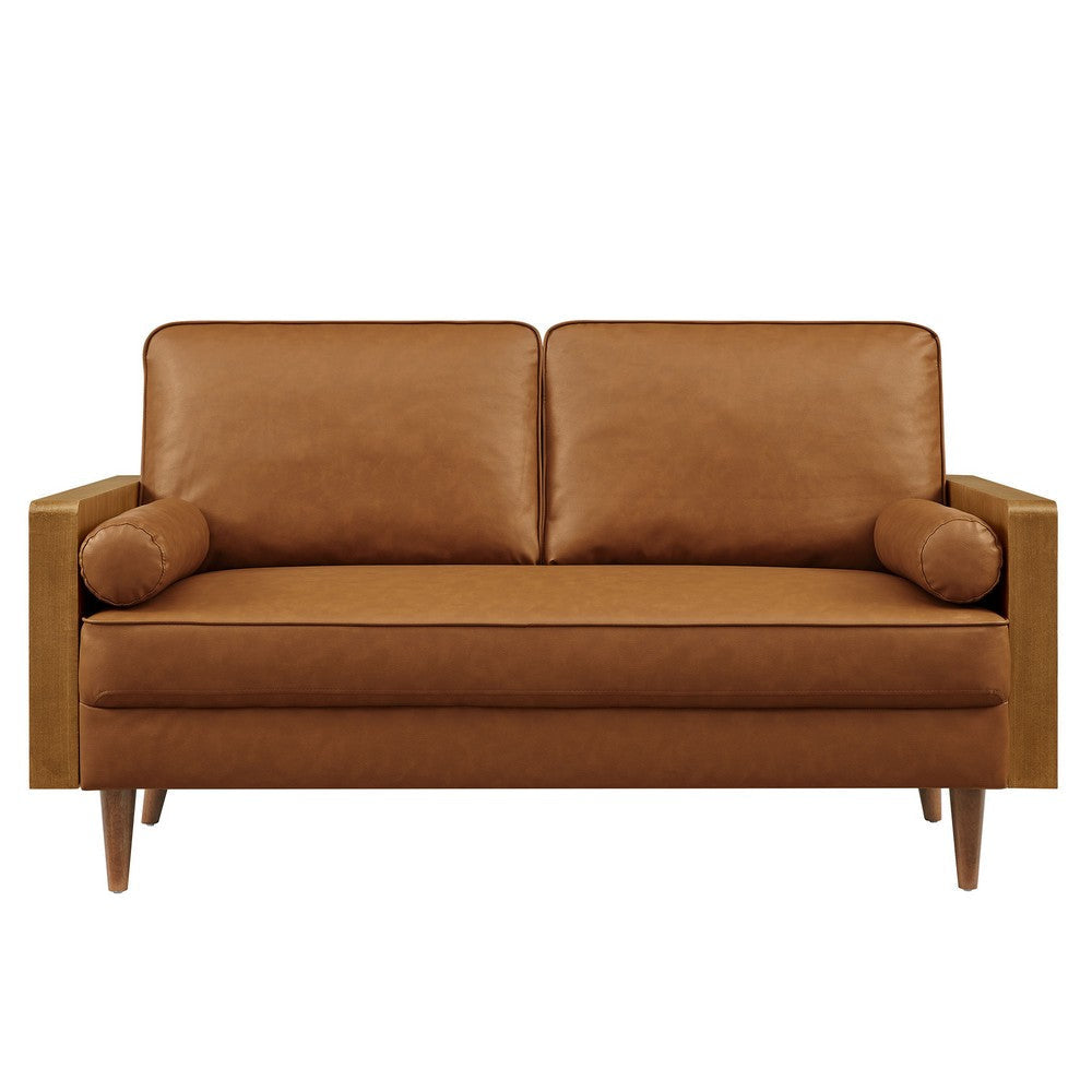 Modway Kellan Loveseat in Walnut Tan