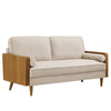 Modway Kellan 72 Inch Velvet Sofa in Walnut Almond
