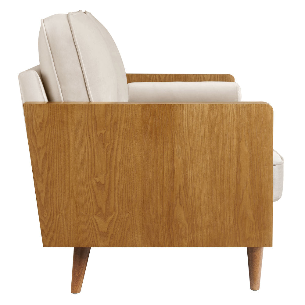 Modway Kellan 72 Inch Velvet Sofa in Walnut Almond