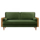 Modway Kellan 72 Inch Velvet Sofa in Walnut Moss Green