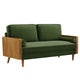 Modway Kellan 72 Inch Velvet Sofa in Walnut Moss Green