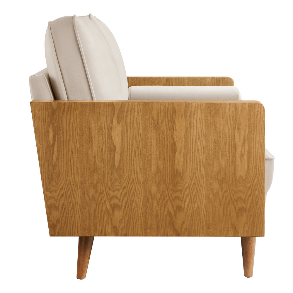 Modway Kellan 61 Inch Performance Velvet Loveseat in Walnut Almond