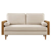 Modway Kellan 61 Inch Performance Velvet Loveseat in Walnut Almond