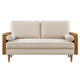 Modway Kellan 61 Inch Performance Velvet Loveseat in Walnut Almond