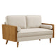 Modway Kellan 61 Inch Performance Velvet Loveseat in Walnut Almond