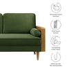 Kellan Loveseat in Walnut Moss Green