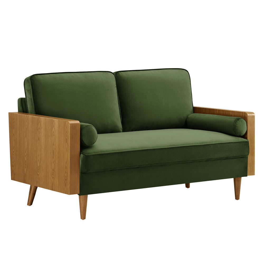 Kellan Loveseat in Walnut Moss Green