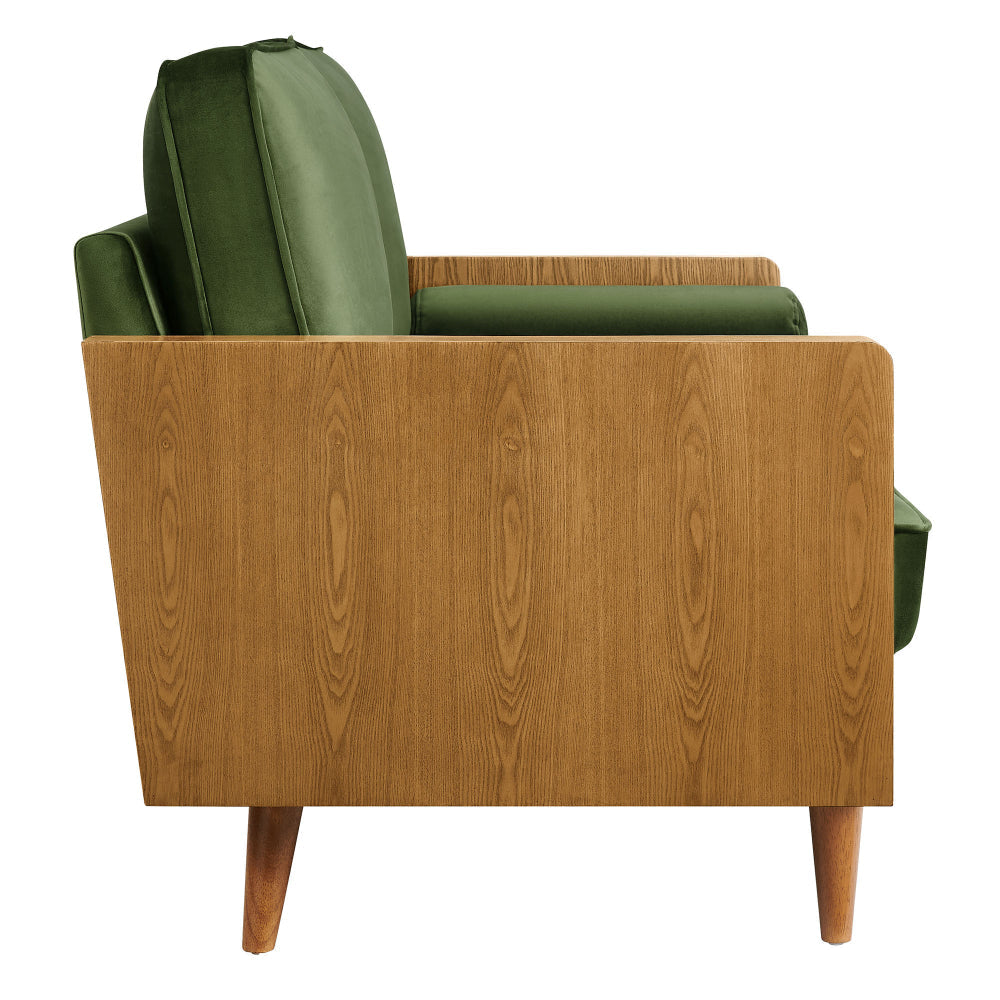 Kellan Loveseat in Walnut Moss Green