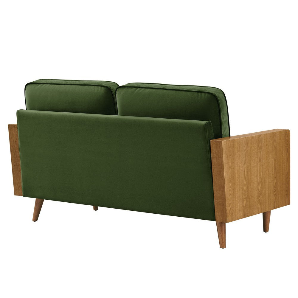 Kellan Loveseat in Walnut Moss Green