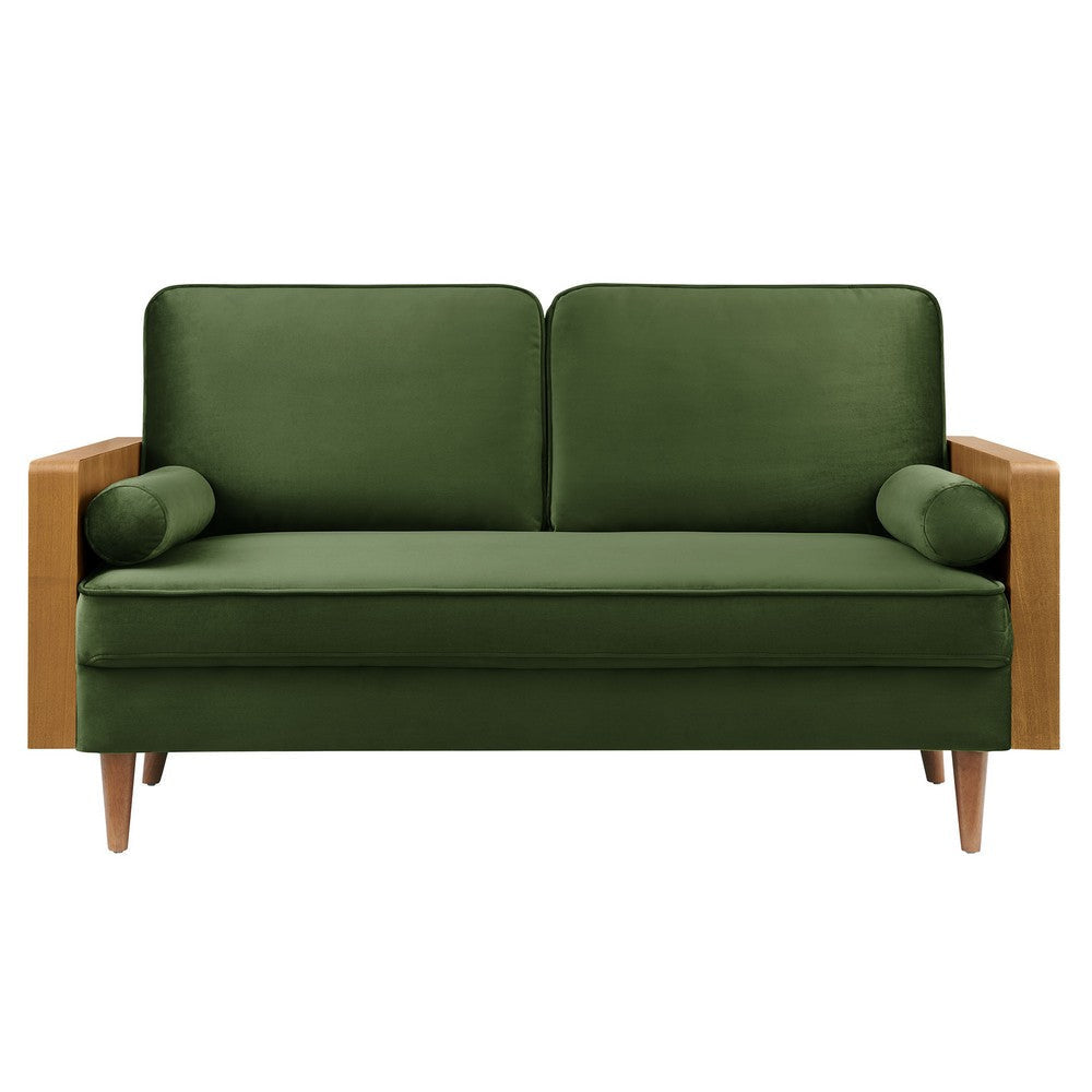 Kellan Loveseat in Walnut Moss Green