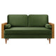 Kellan Loveseat in Walnut Moss Green