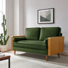 Kellan Loveseat in Walnut Moss Green
