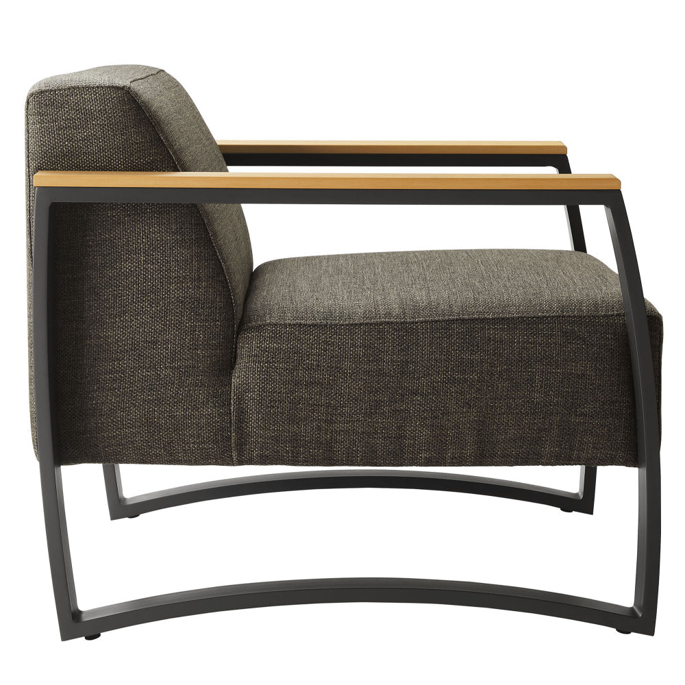 Modway Sauve Outdoor Patio Aluminum Armchair in Charcoal Smoke