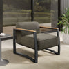 Modway Sauve Outdoor Patio Aluminum Armchair in Charcoal Smoke